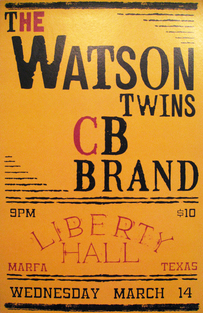 THE WATSON TWINS WITH CB BRAND, POSTER BY HATCH SHOW PRINT