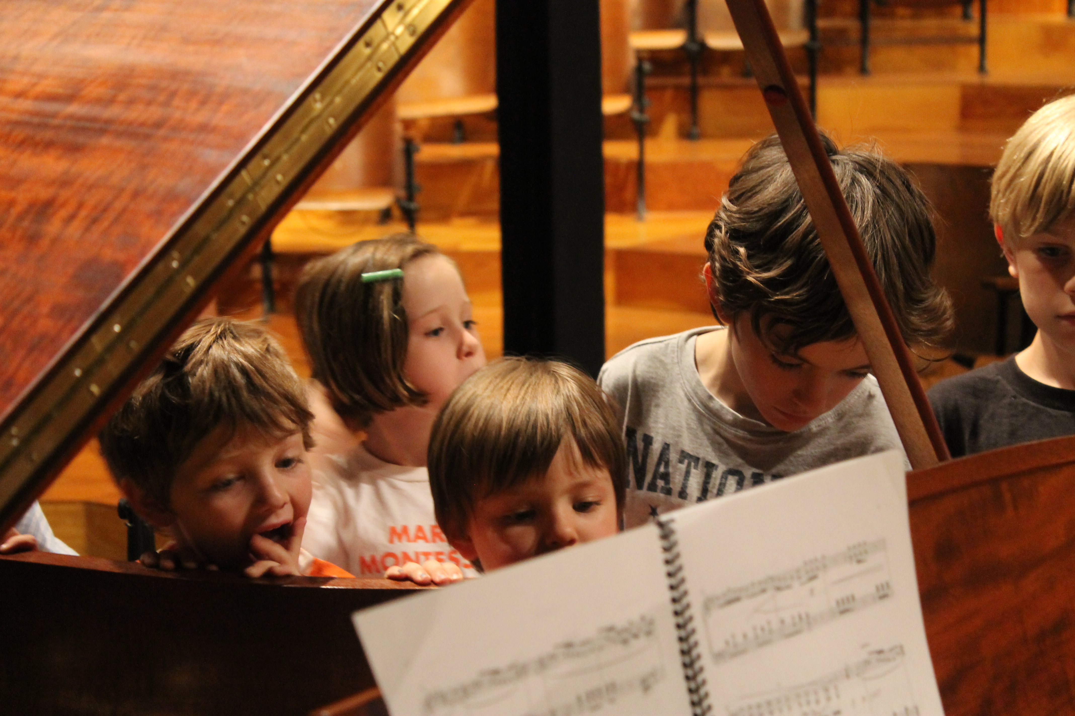 Checking out the piano, 1 June 2012. Photo by Jessica Brassler.